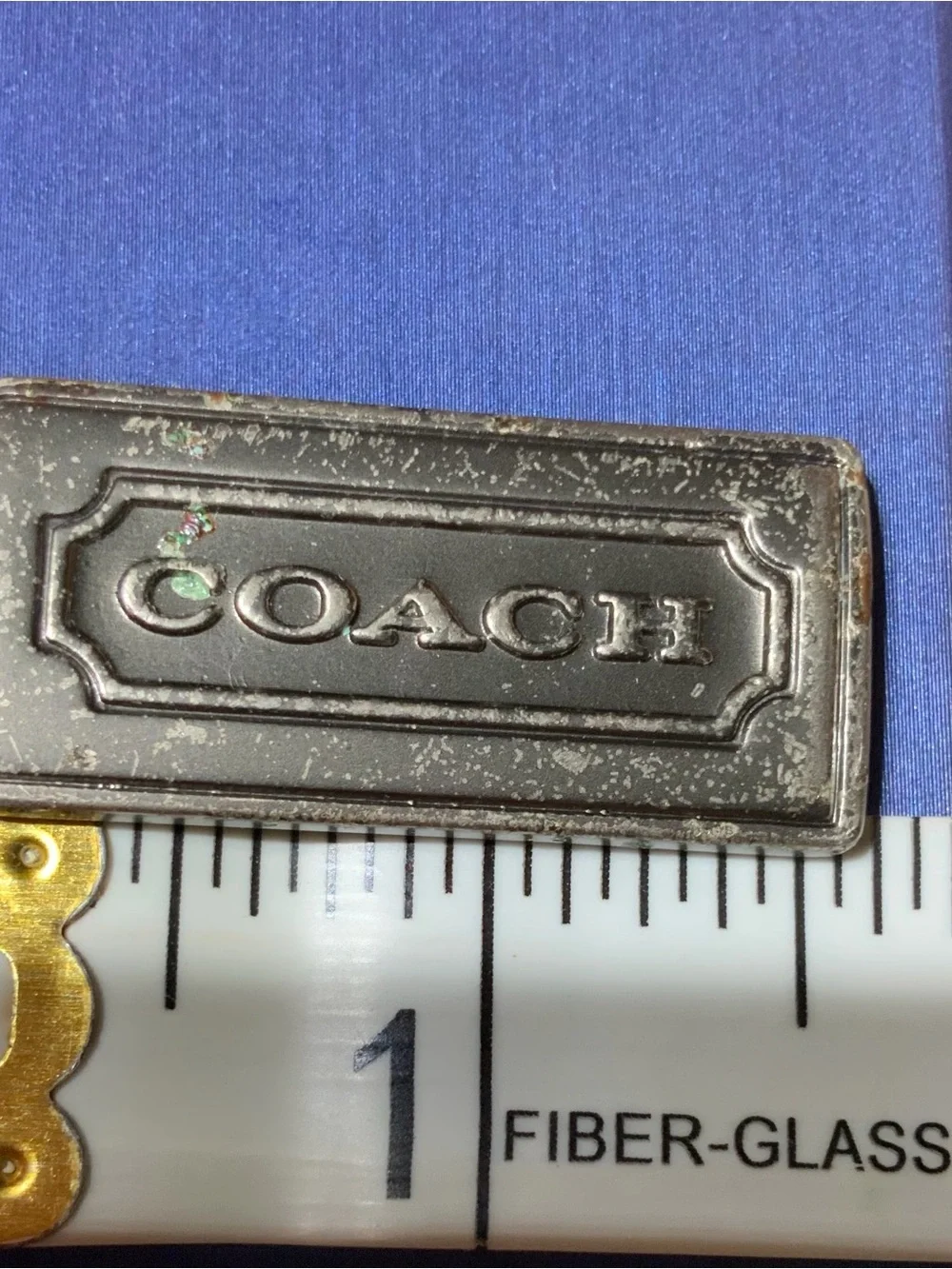 COACH GUNMETAL SILVER METAL CHARM KEY FOB 1.75″ Bag Charm